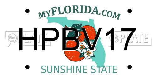 HPBV17 Florida License Plate