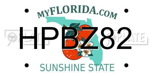 HPBZ82 Florida License Plate