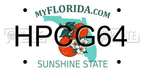 HPCG64 Florida License Plate