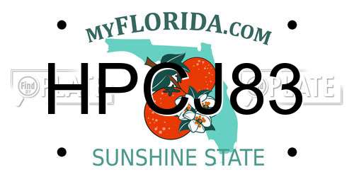 HPCJ83 Florida License Plate