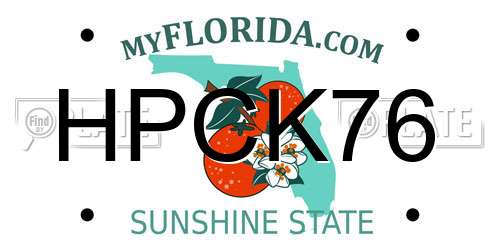 HPCK76 Florida License Plate