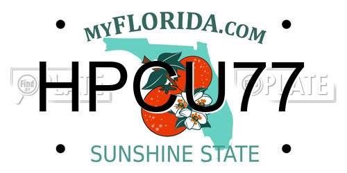 HPCU77 Florida License Plate