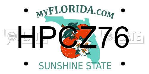 HPCZ76 Florida License Plate