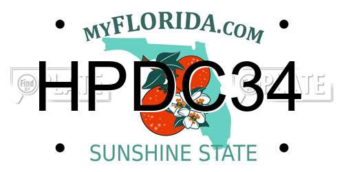 HPDC34 Florida License Plate