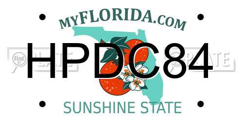 HPDC84 Florida License Plate