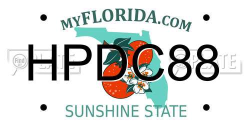 HPDC88 Florida License Plate