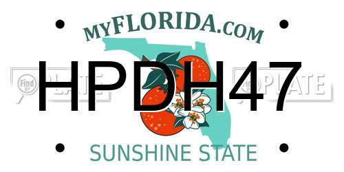 HPDH47 Florida License Plate