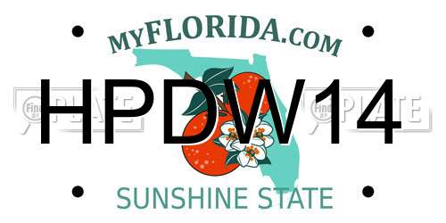 HPDW14 Florida License Plate