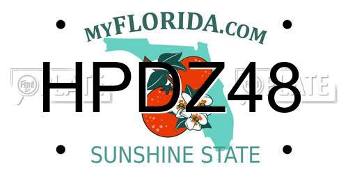 HPDZ48 Florida License Plate