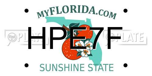 HPE7F Florida License Plate