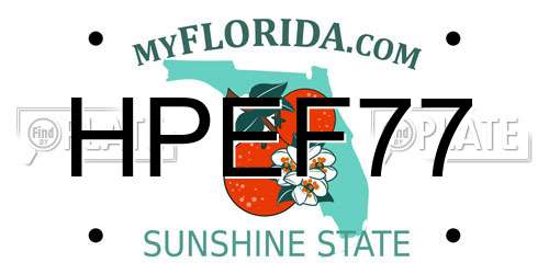 HPEF77 Florida License Plate