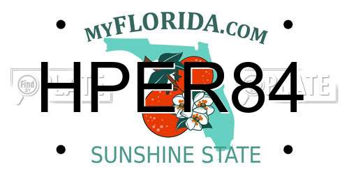 HPER84 Florida License Plate