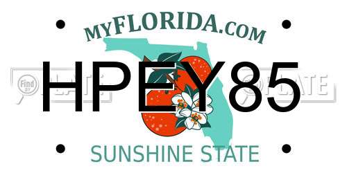 HPEY85 Florida License Plate