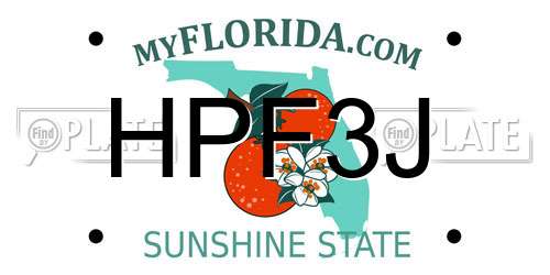 HPF3J Florida License Plate
