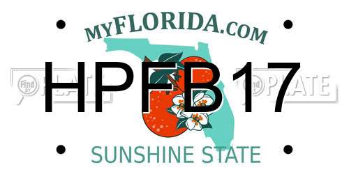 HPFB17 Florida License Plate