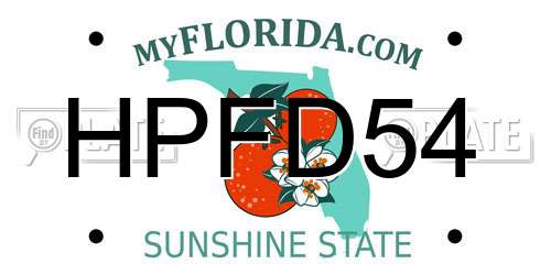HPFD54 Florida License Plate