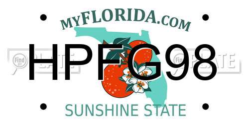 HPFG98 Florida License Plate