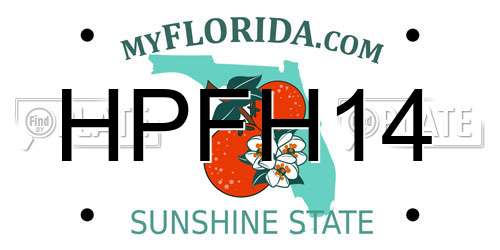 HPFH14 Florida License Plate