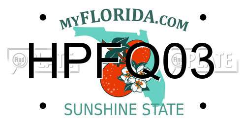 HPFQ03 Florida License Plate
