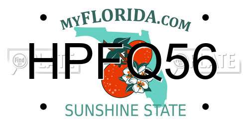 HPFQ56 Florida License Plate