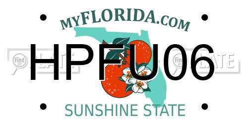 HPFU06 Florida License Plate