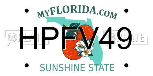 HPFV49 Florida License Plate