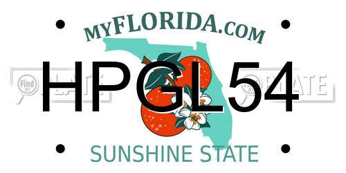 HPGL54 Florida License Plate