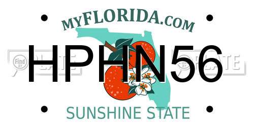 HPHN56 Florida License Plate