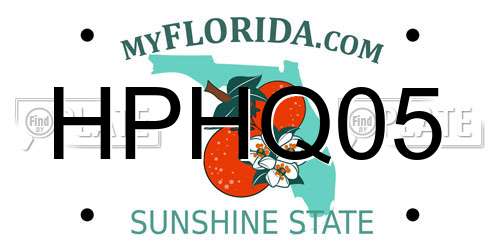 HPHQ05 Florida License Plate