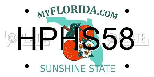 HPHS58 Florida License Plate
