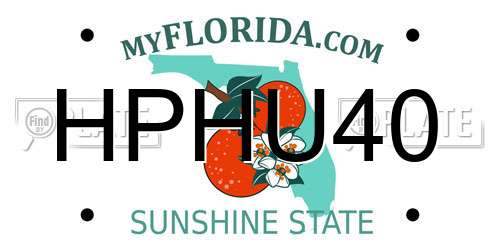 HPHU40 Florida License Plate