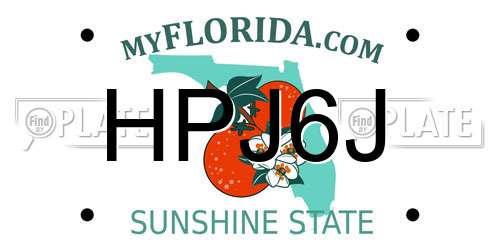 HPJ6J Florida License Plate