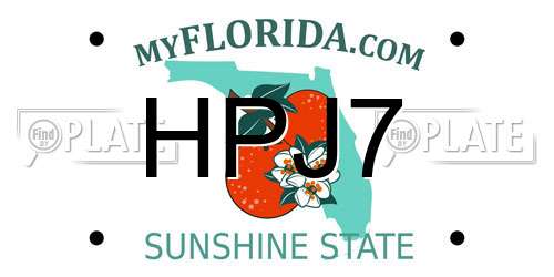 HPJ7 Florida License Plate