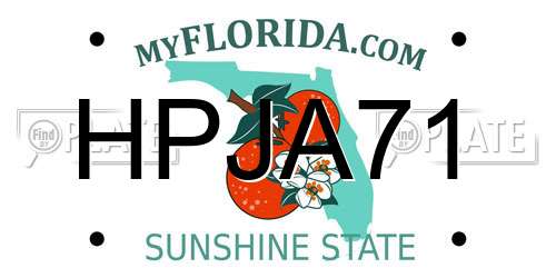 HPJA71 Florida License Plate