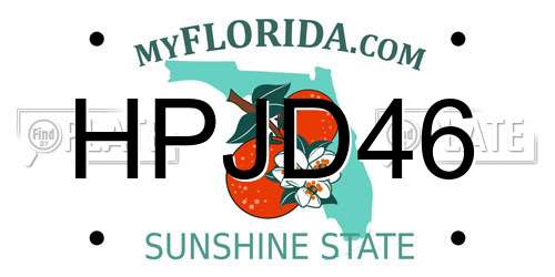 HPJD46 Florida License Plate