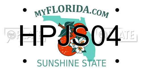 HPJS04 Florida License Plate