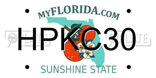 HPKC30 Florida License Plate