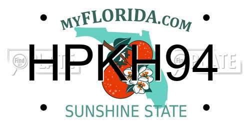 HPKH94 Florida License Plate