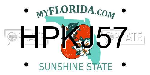 HPKJ57 Florida License Plate