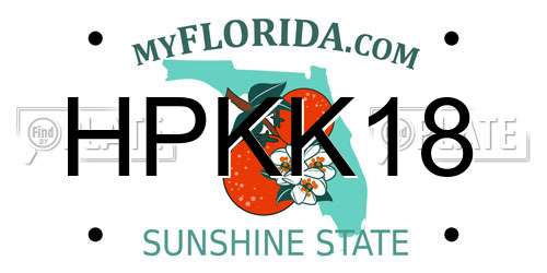 HPKK18 Florida License Plate