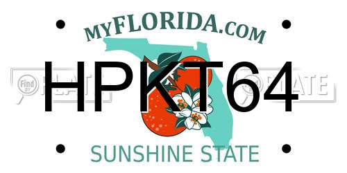 HPKT64 Florida License Plate