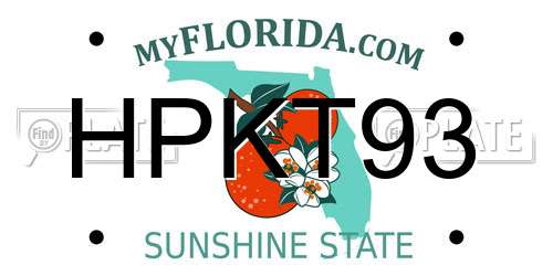 HPKT93 Florida License Plate