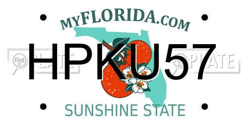 HPKU57 Florida License Plate