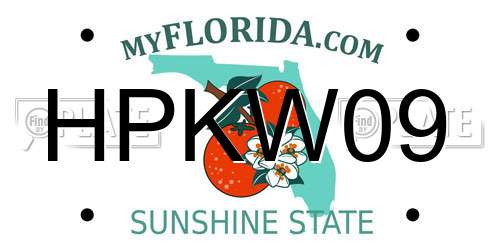 HPKW09 Florida License Plate