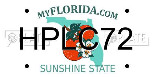 HPLC72 Florida License Plate