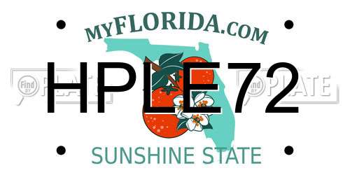 HPLE72 Florida License Plate