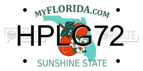 HPLG72 Florida License Plate