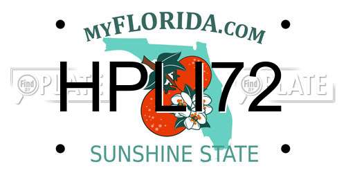 HPLI72 Florida License Plate