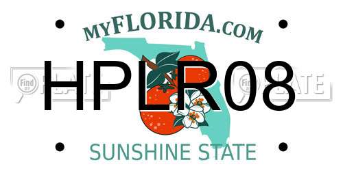 HPLR08 Florida License Plate
