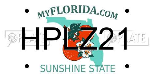 HPLZ21 Florida License Plate